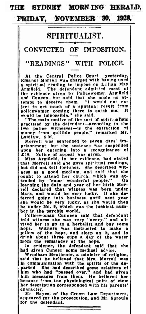 1928 11 28 - Sydney Morning Herald - Eleanor Morrell article 1928 11 28 - Sydney Morning Herald - Eleanor Morrell article