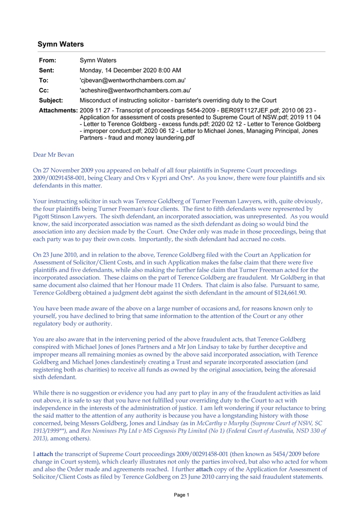 2021 05 05 - Letter to the Hon Tom Bathurst, Chief Justice - mistrust in institutions-3