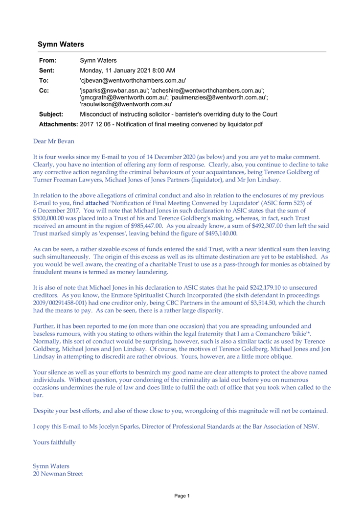 2021 05 05 - Letter to the Hon Tom Bathurst, Chief Justice - mistrust in institutions-5